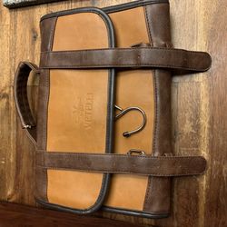 New men’s leather canvas, toiletry, travel bag