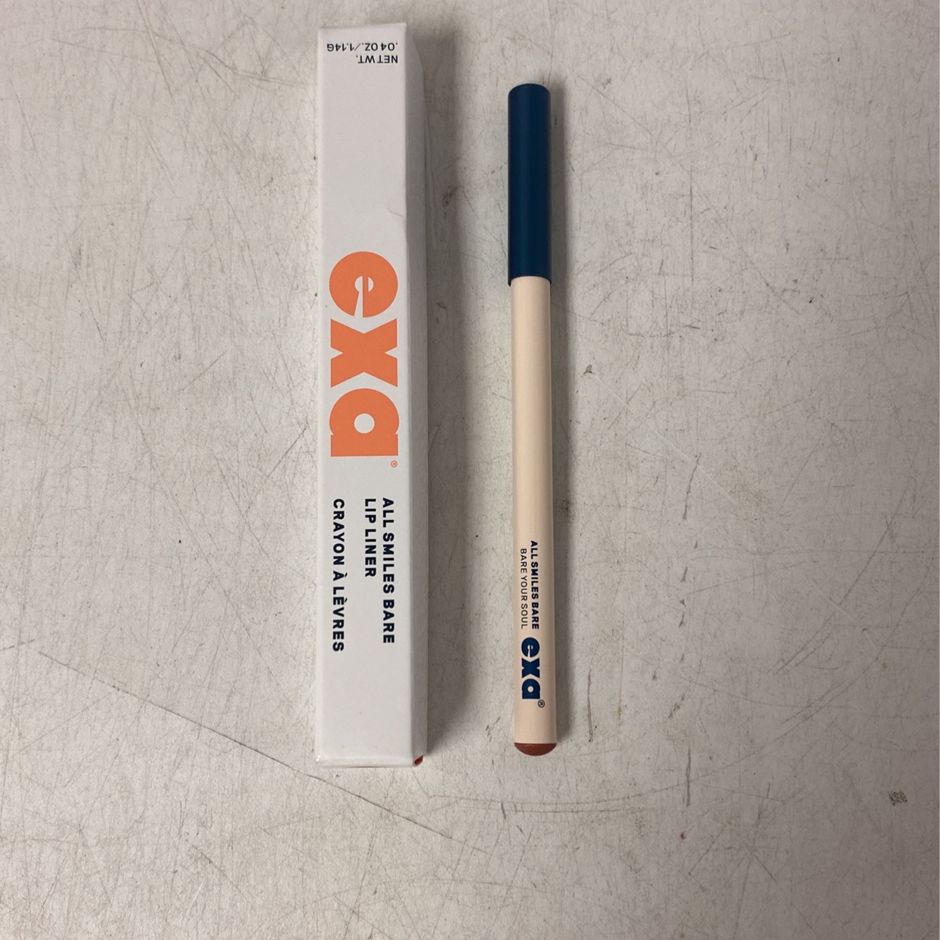 Exa all smiles bare lip liner, .04oz, Bare your soul, open box