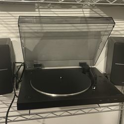 Turntable Setup Record Player And Speakers