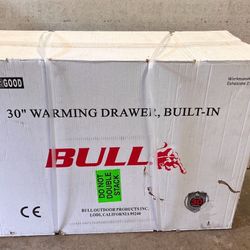 Bull 30-Inch Built-In 110V Electric Stainless Steel Warming Drawer - 85747 New Sealed Outdoor Kitchen Bbq Barbecue Grill