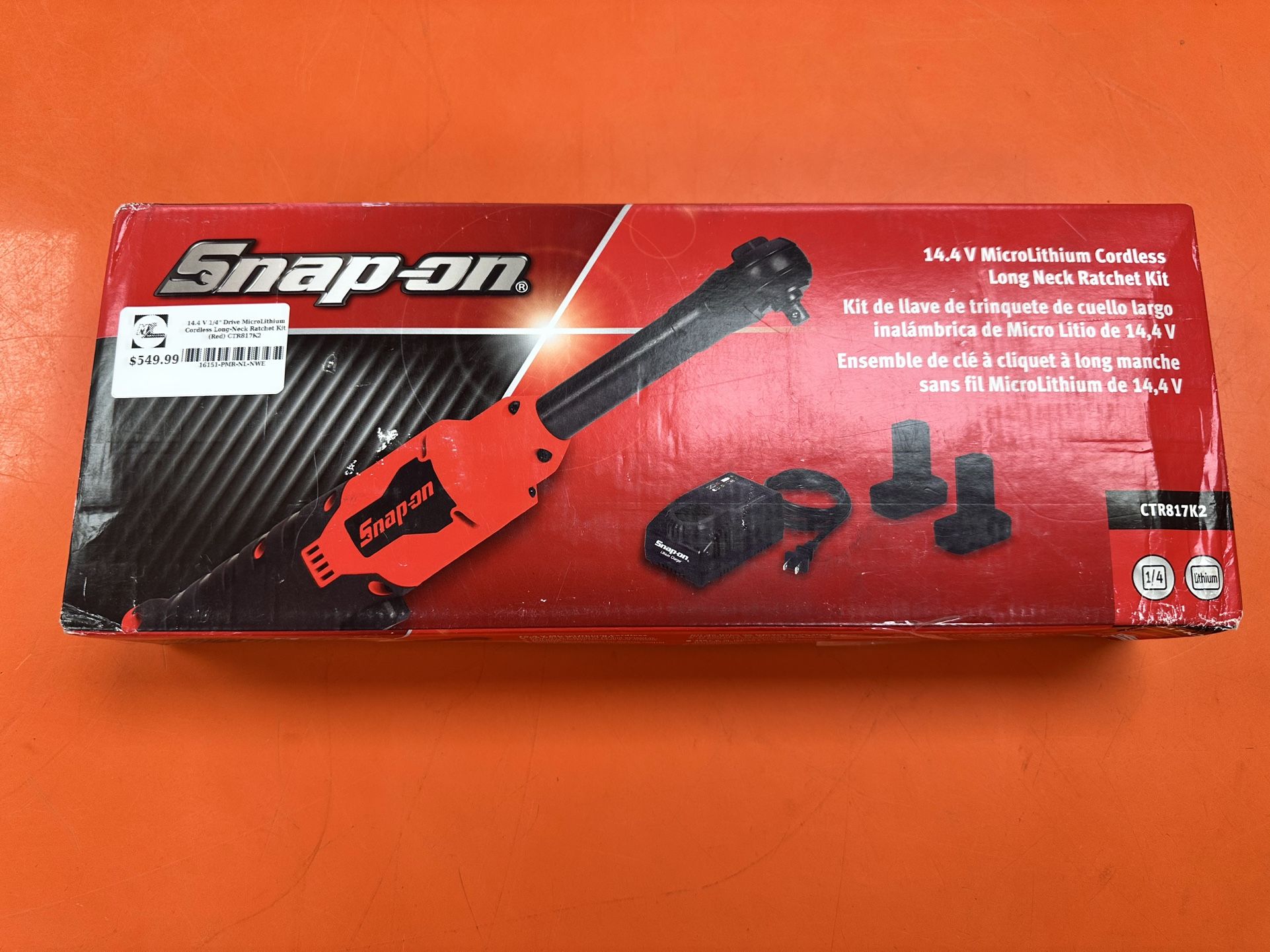Snap On 1/4”Long-Neck Ratchet Kit CTR817K2