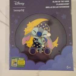 2024 SDCC Loungefly Exclusive Stich Pin LE 600 Glow In The Dark NEW