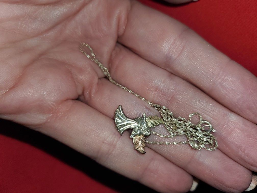 Blackhills Gold And Silver Angel Necklace