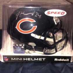 Mini Chicago Bears Football Helmet Signed By Jordan Howard 24