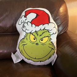 Grinch Head Pillow