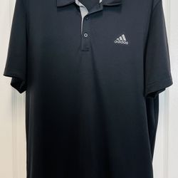 Adidas Golf Polo Shirt Extra Large Black Logo Short Sleeve Mens XL