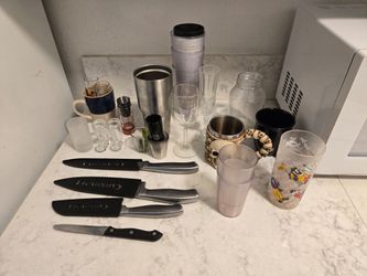 Mixed Kitchen Lot – Cuisinart Knives, Mugs, Glasses