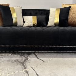 Living Room /Velvet Sofa And Love Seat (2 Pieces)
