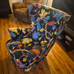 IKEA Strandmon Wingback Chair — Yellow + Botanical Print Slipcover — $150 OBO