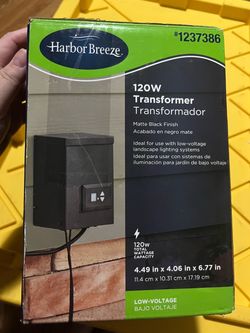 Harbor Breeze 120W Low Voltage Lighting Transformer, Matte Black Finish, 1237386