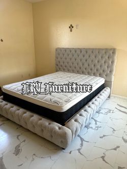 New Queen Bed Frame With Mattress 