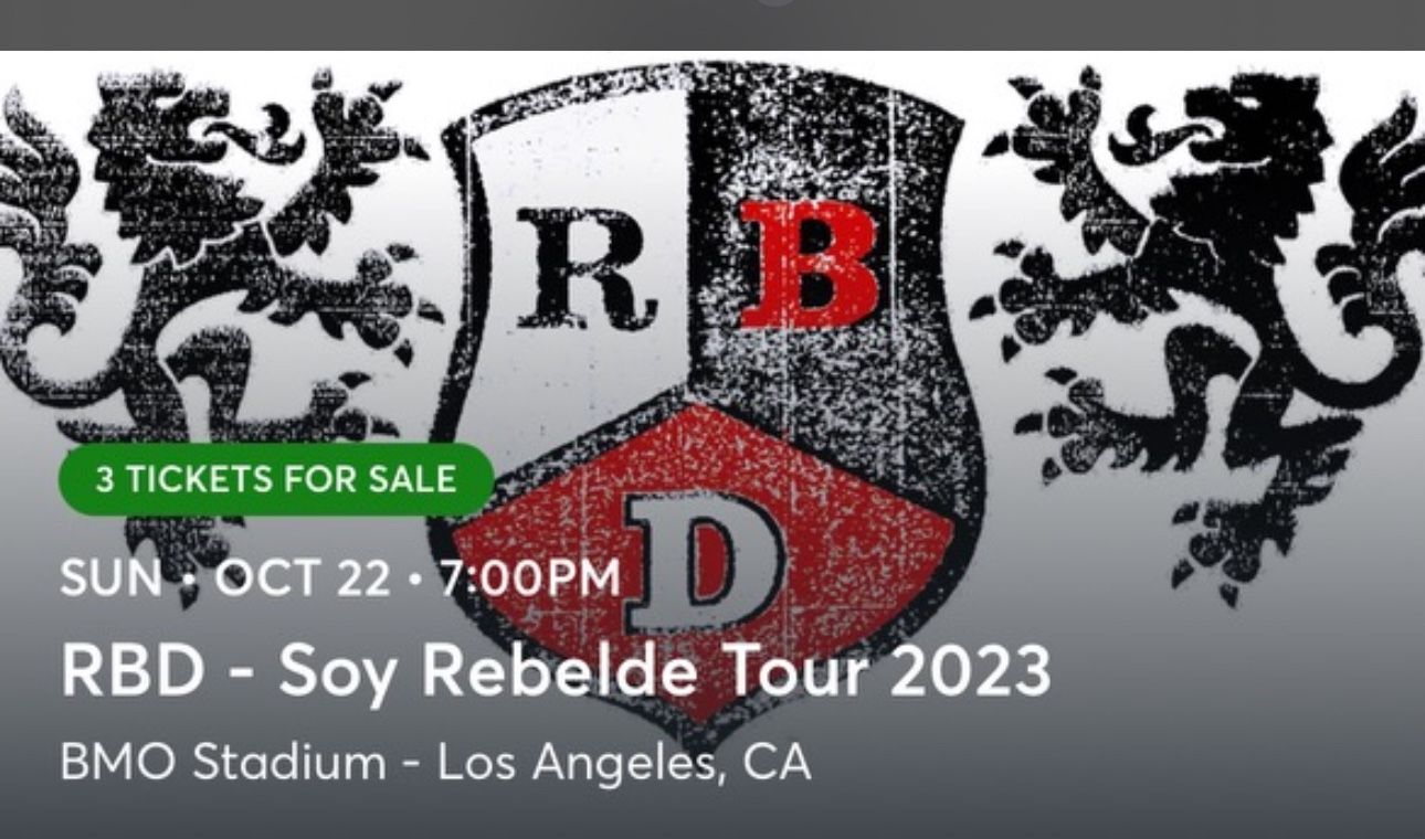 3 Tickets Para RBD En Venta