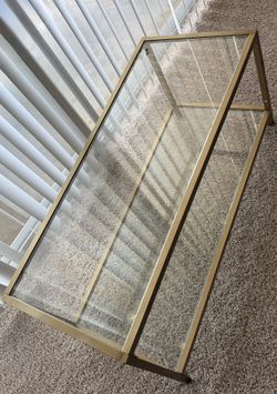 Wickliffe Glass TV Stand/Coffee Table w/ Gold Frame