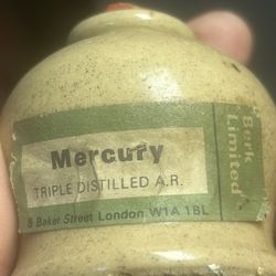 Sealed Ceramic Bottle With A Half A Pound Of Triple Distilled Mercury