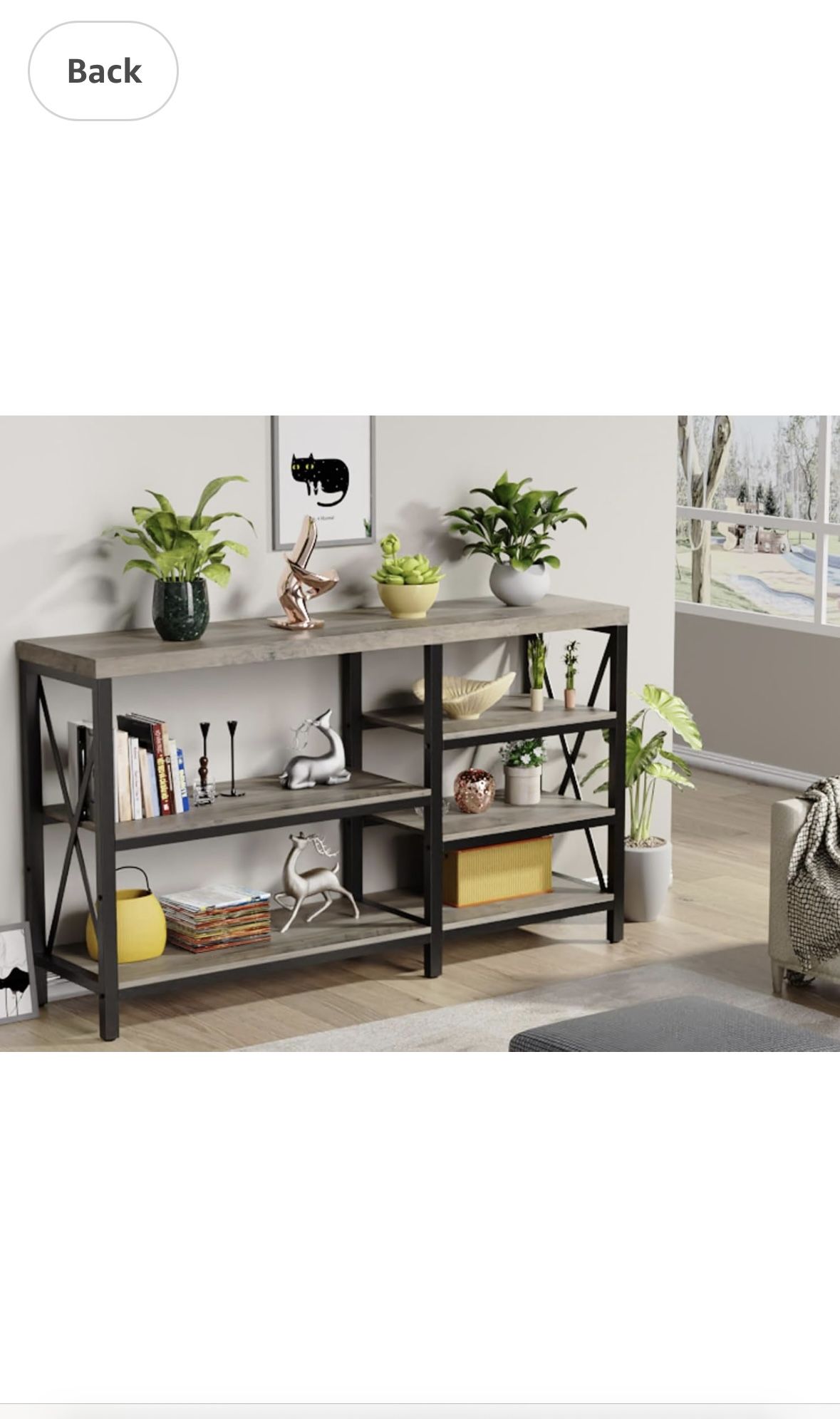 Console Tables for Entryway, Sofa Console Table Narrow with 5-Tier Storage Shelves