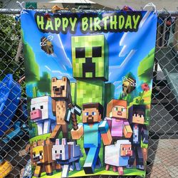 Minecraft Party Banner 