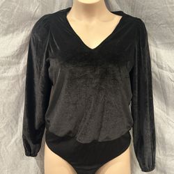 Black Velour Bodysuit 