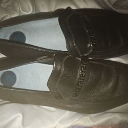 Men Black Leather Loafers  Versace 