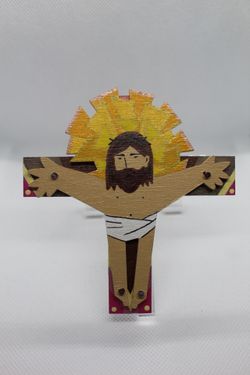 Handmade Wooden Jesus Christ Crucifix - Religious Wall Cross