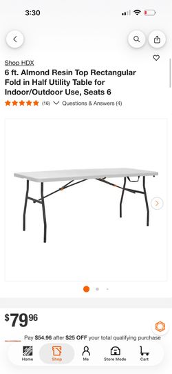 6ft foldable table