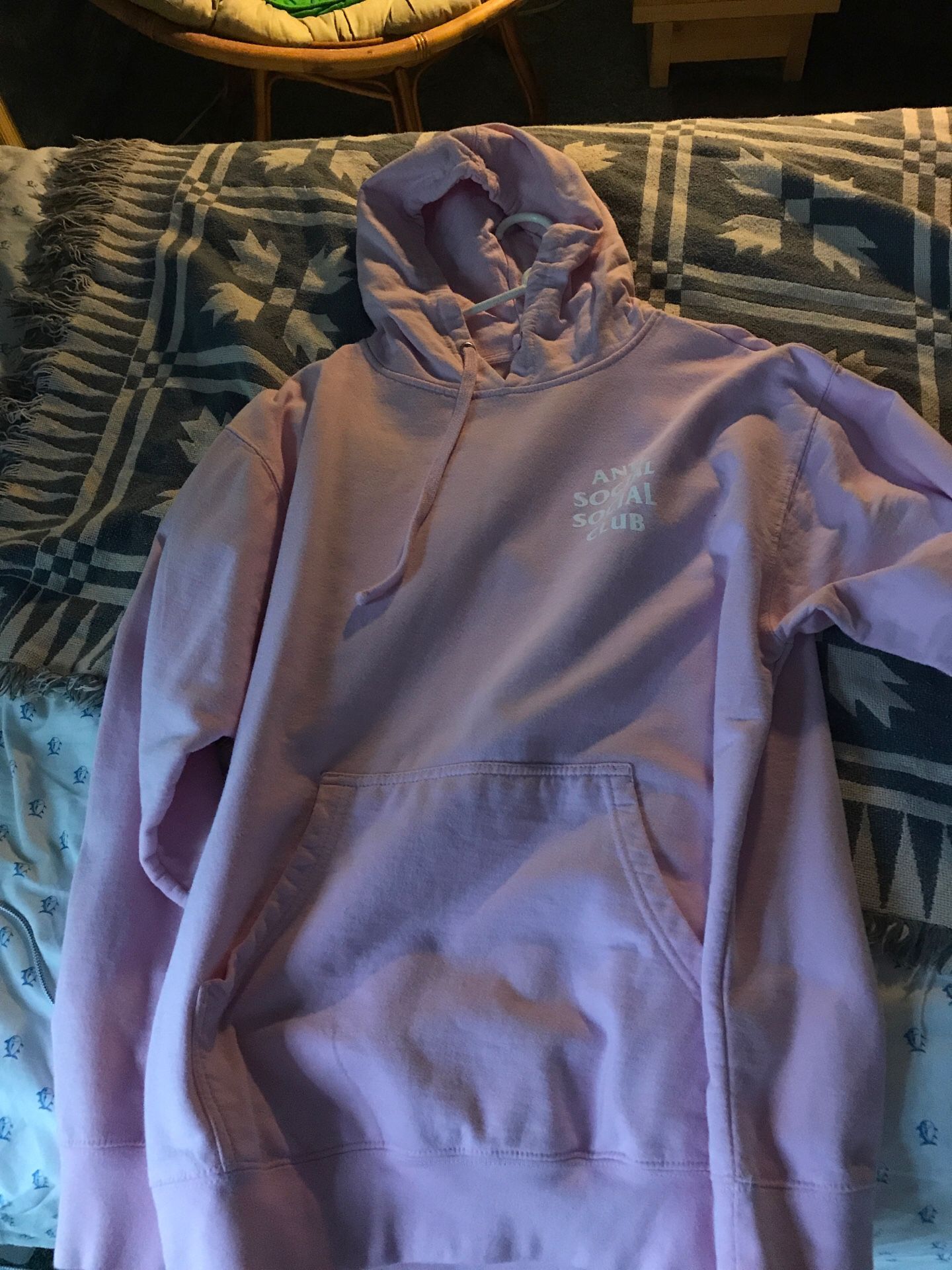 BRAND NEW 100 % authentic ASSC anti social social club hoodie pink size large