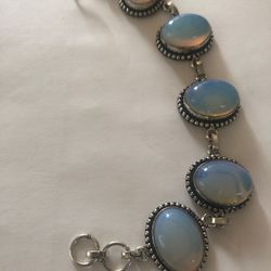 925 sterling silver blue opal bracelet size 7.5
