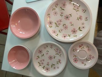 Vintage Pink Floral Dish Collection