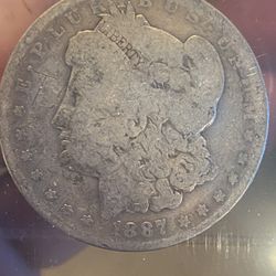 1887 O Morgan Silver Dollar 