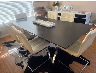 Modern Dining Table with 6 Chairs