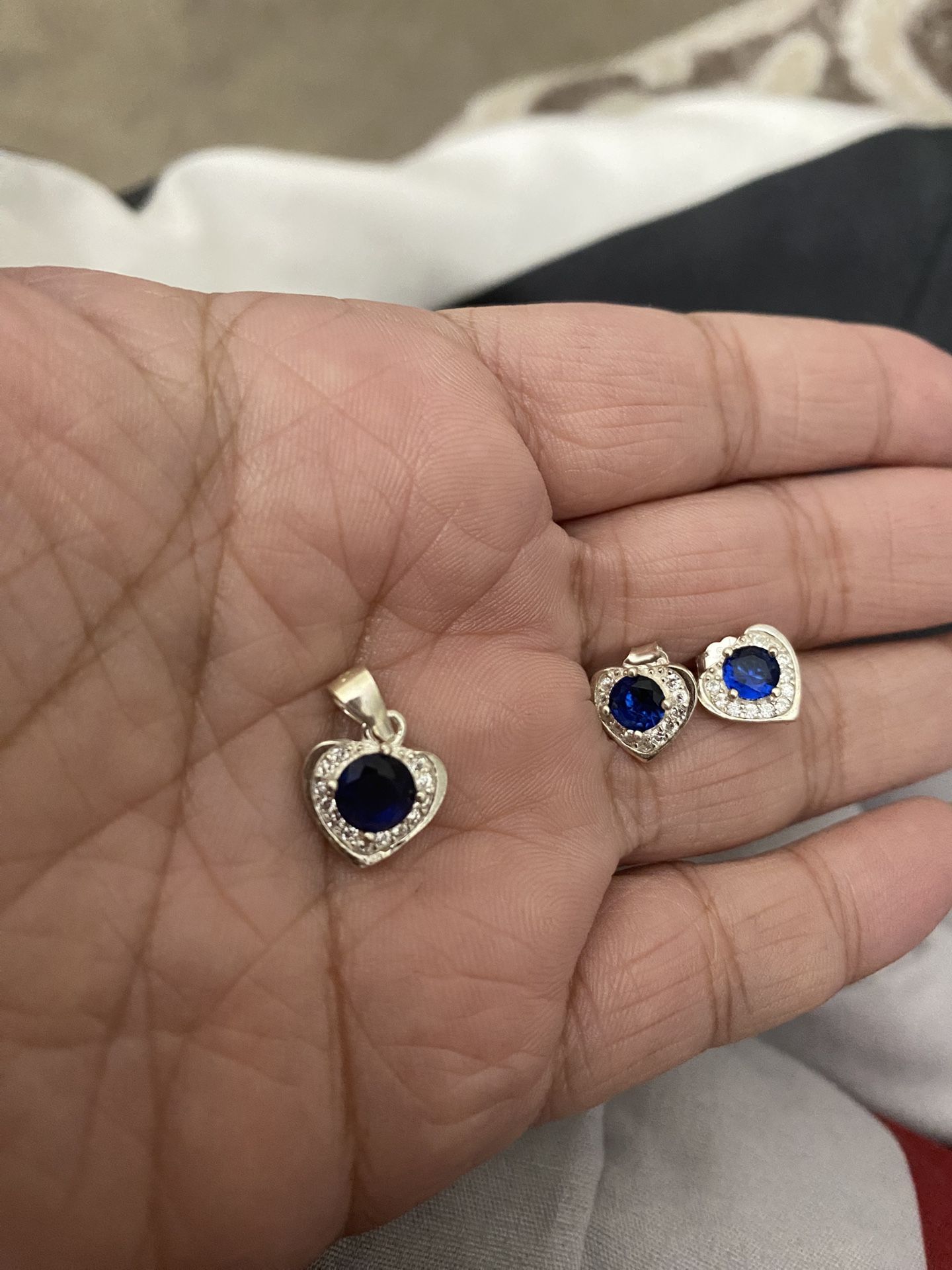 Real 925 Sterling Silver Stud Earring Set 