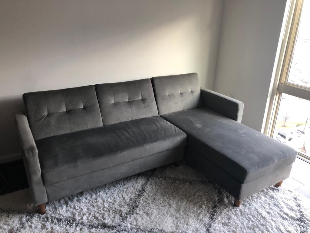 Sectional sleeper sofa with storage!