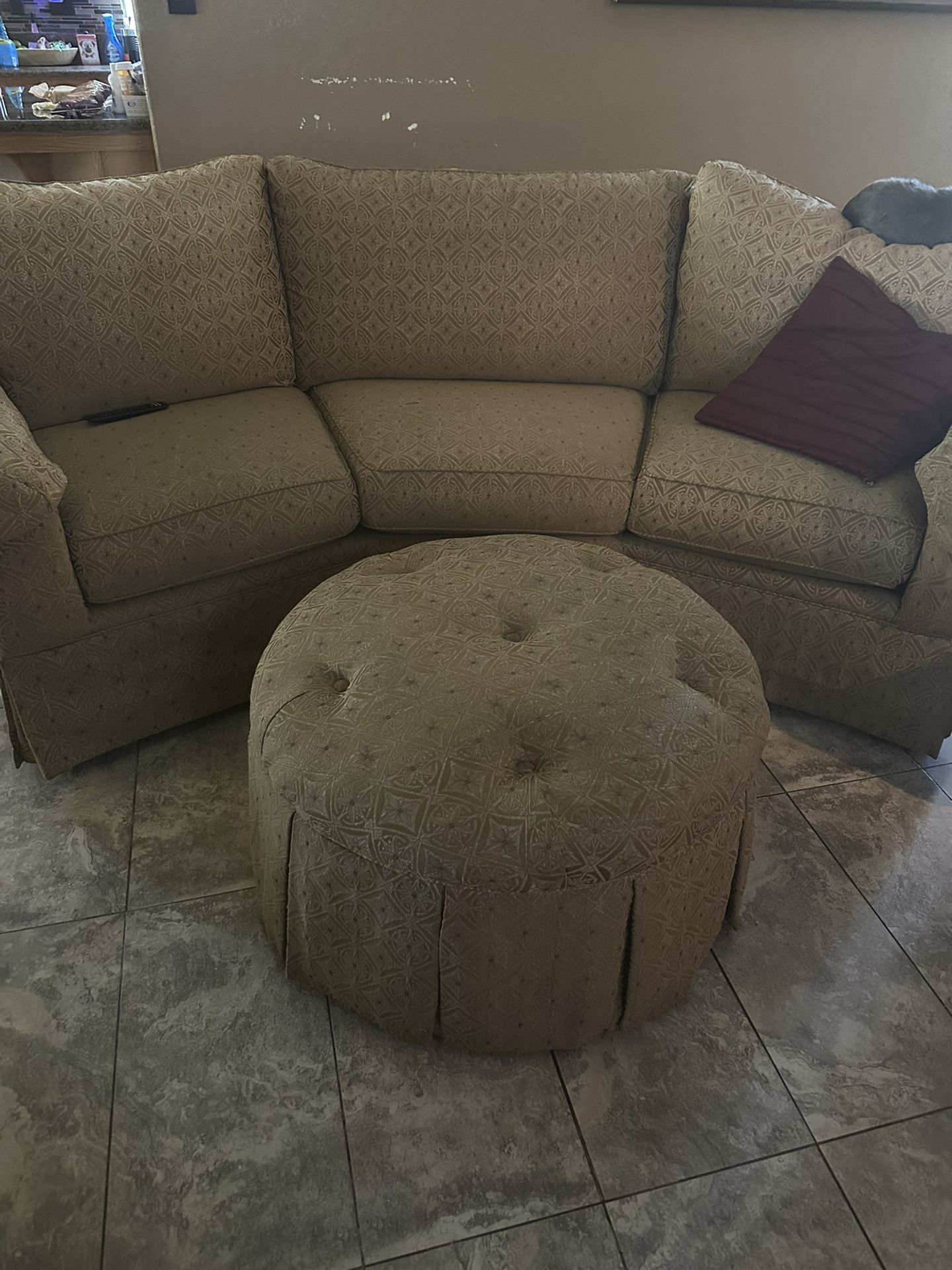Basset Curved Sofa And Ottoman