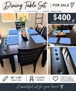 ✨ Gorgeous Dark Wood Dining Table — Beautiful, Sturdy & Ready for a New Home!
