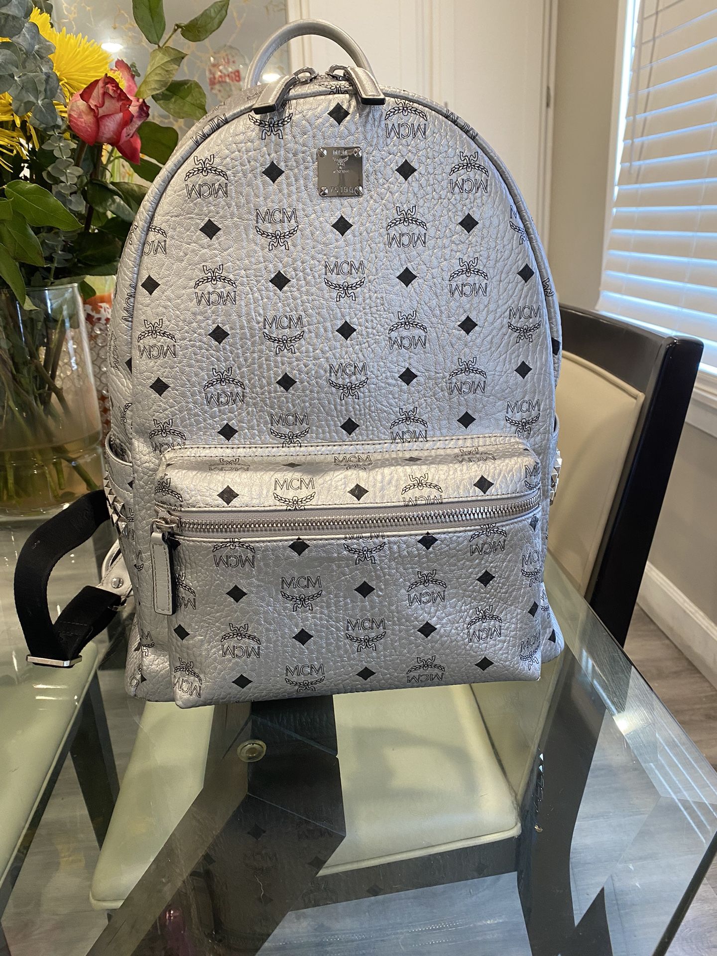 Gray Mcm Backpack
