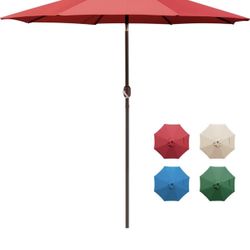 Patio Umbrella outdoor, 9ft Table Umbrella Outdoor Market Umbrella with 8 Sturdy Rib, Easy Push Butt