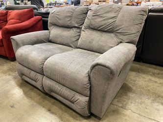 LA-Z-BOY Fog Green Manual Reclining Loveseat