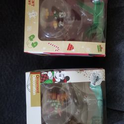 2 Disney Glass Christmas Ornaments.  $35. Pickup In Oakdale 