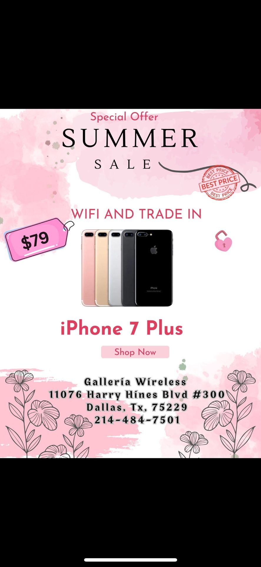 Apple iPhone 7 Plus Only For WiFi And Trade Ins 