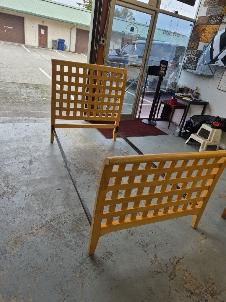 Twin Size IKEA Wood Bed