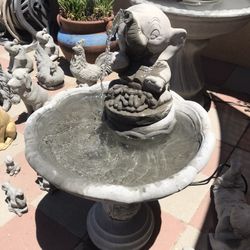 New Water Fountain Made Out Of  Cement Pump Included 34in H x 21in W 