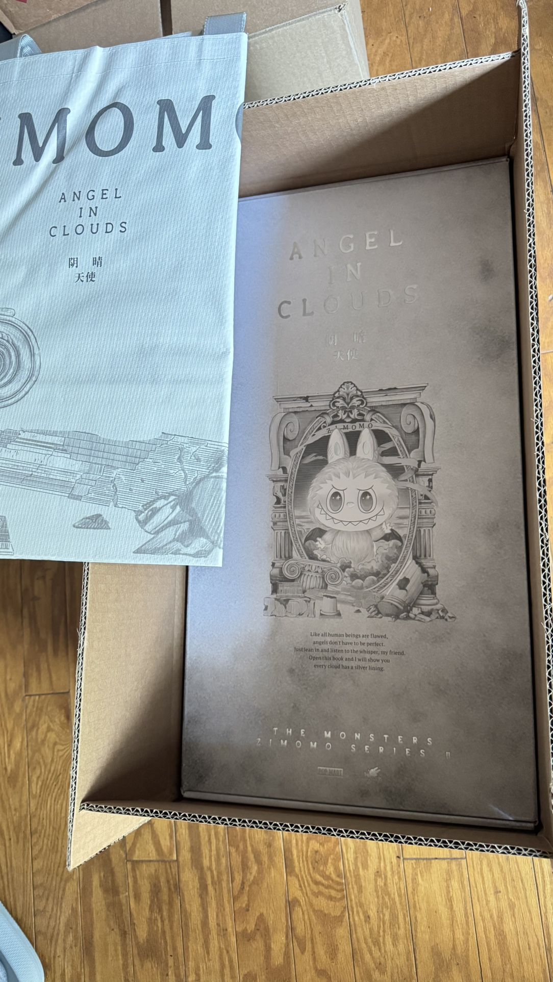 Popmart Labubu Zimomo Angel In Cloud With Tote bag