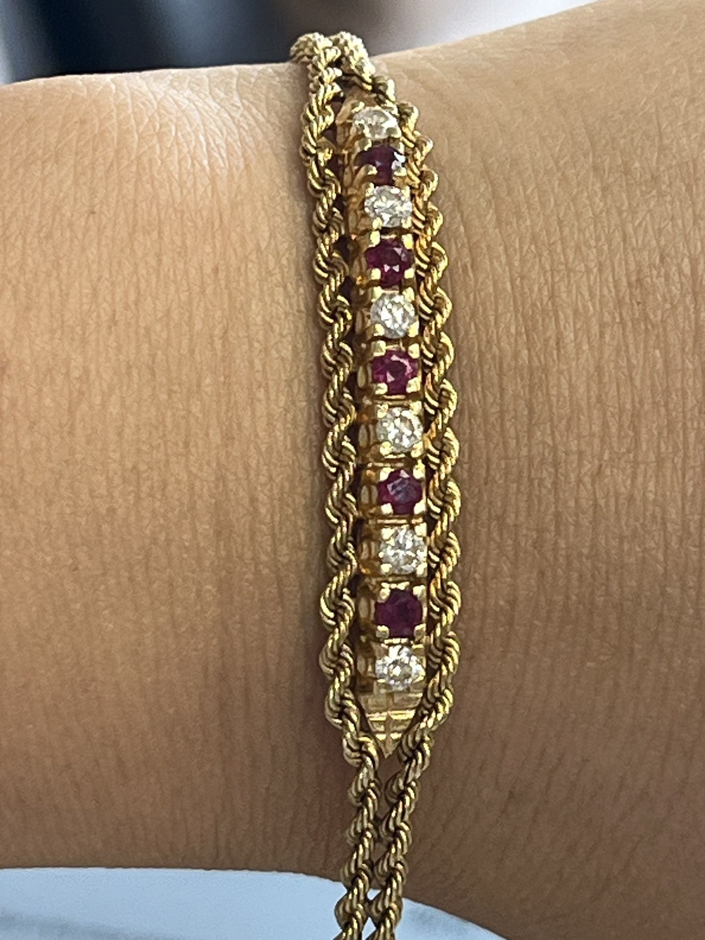 14k Diamonds Ruby Bracelet 10g