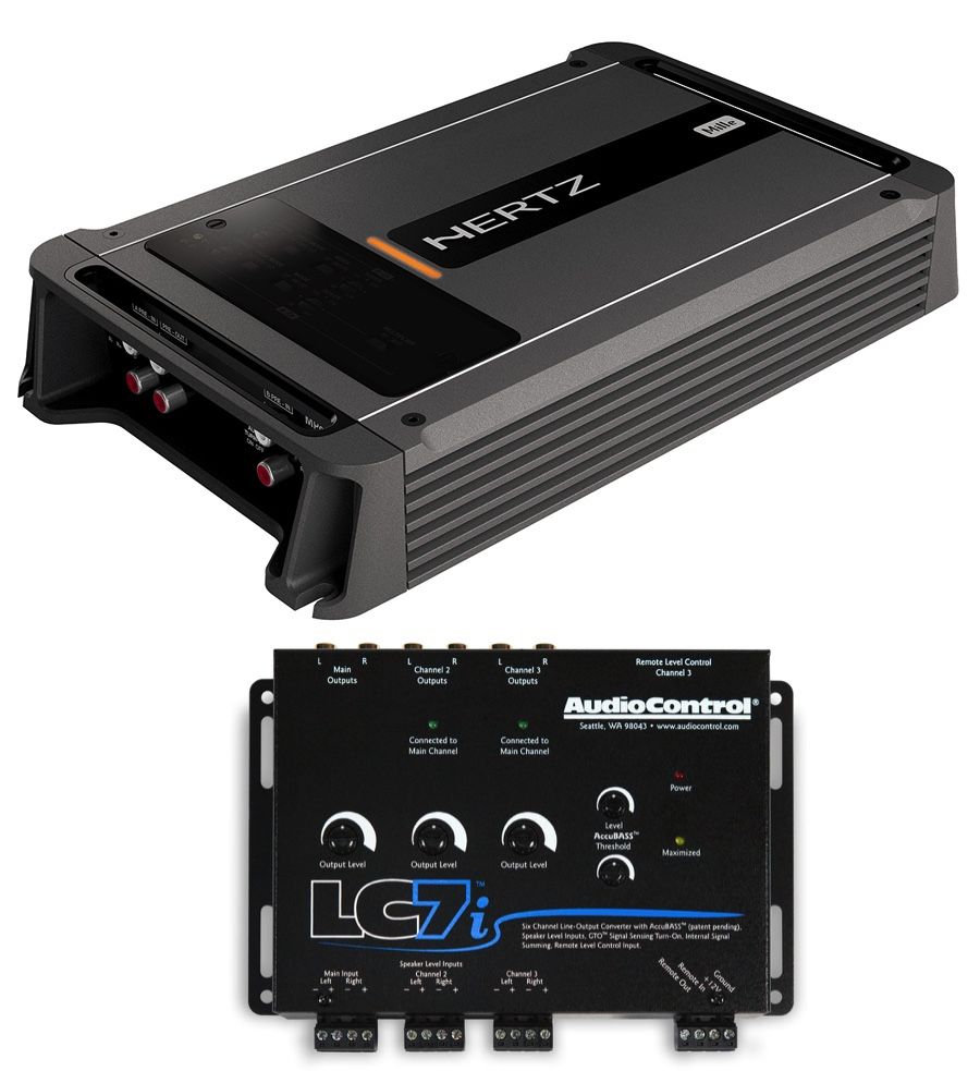 Hertz ML Power 4 D-Class 4 Channel Amplifier + AudioControl 6 Channel Line Converter