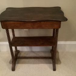 Antique Table With Spindle Legs