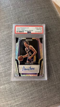 Jerry West 2024 Prizm Black Signature Mojo Prizm PSA 10