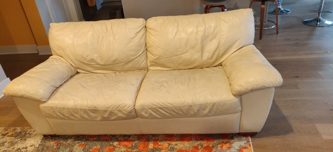 Beige Leather Sofa - FREE!!