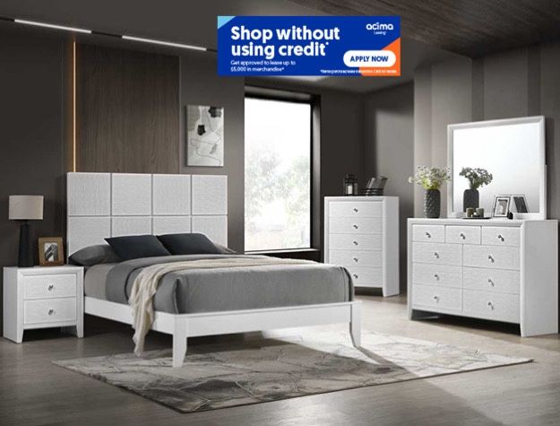 4pcs King Size Bedroom Set w. Mattress Included