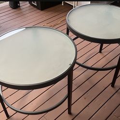 2 Glass Side Tables / End Tables/ Nightstand / $15 Each