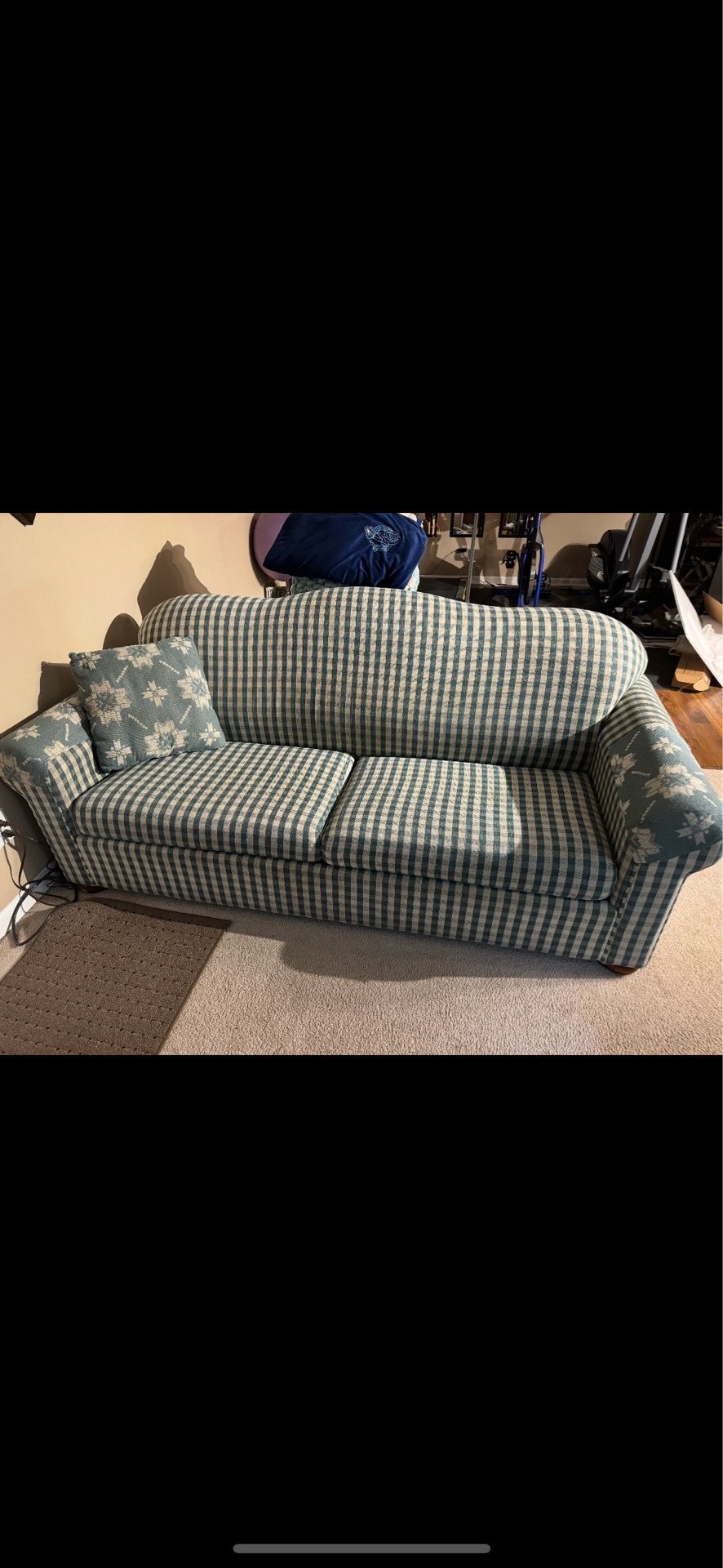 Sofa bed & matching cushion-chair