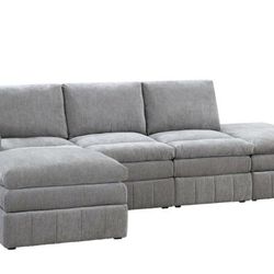 Brand New Light Grey 5pc Modular Sectional Sofa